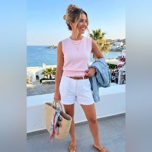 NWT Gap Stretch Pink Knit Sleeveless Shell Sweater Vest Medium